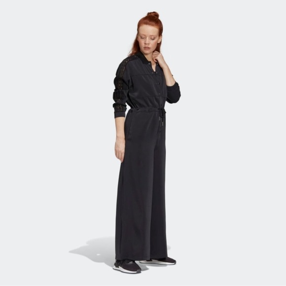 Adidas Black Snap Front Lace Jumpsuit NEW! SZS - Picture 5 of 16